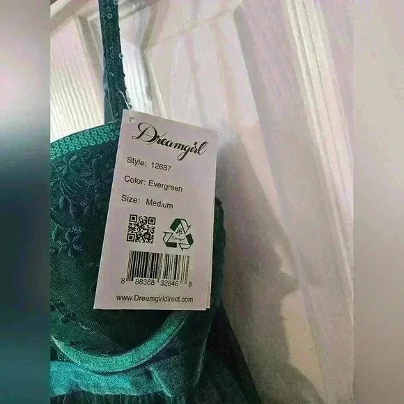 NWT DREAMGIRL SEQUINED FLORAL EMBROIDERED BABYDOLL - Picture 7 of 8